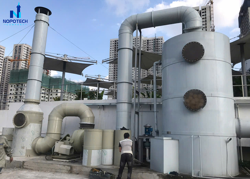 Dự án tư vấn, thiết kế lắp đặt tháp hấp thụ của NOPOTECH