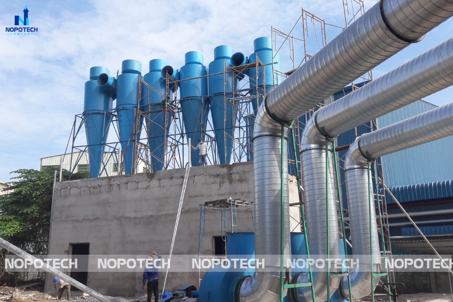 NOPOTECH đã triển khai nhiều dự án thiết kế, lắp đặt hệ thống hút lọc bụi cyclone