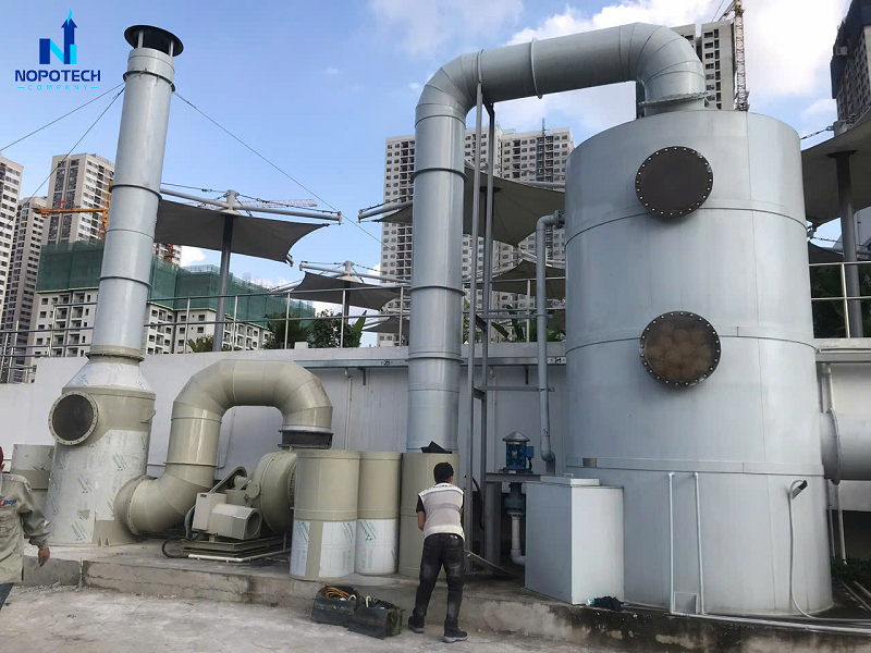 NOPOTECH chuyên tư vấn, thiết kế, sản xuất và lắp đặt hệ thống xử lý khí thải dạng ướt