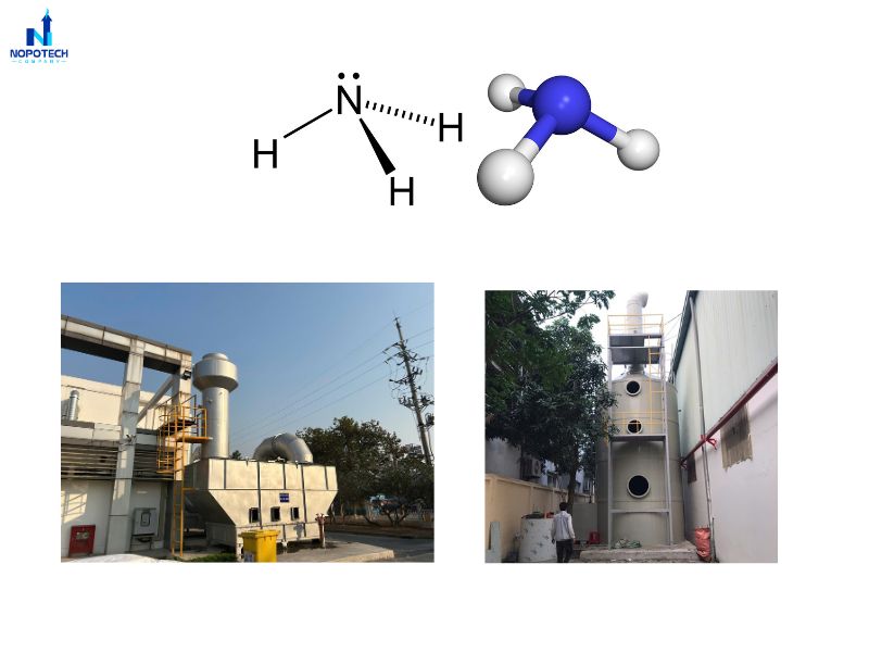 Tháp hấp phụ và hấp thụ trong xử lý khí amoniac (NH3)