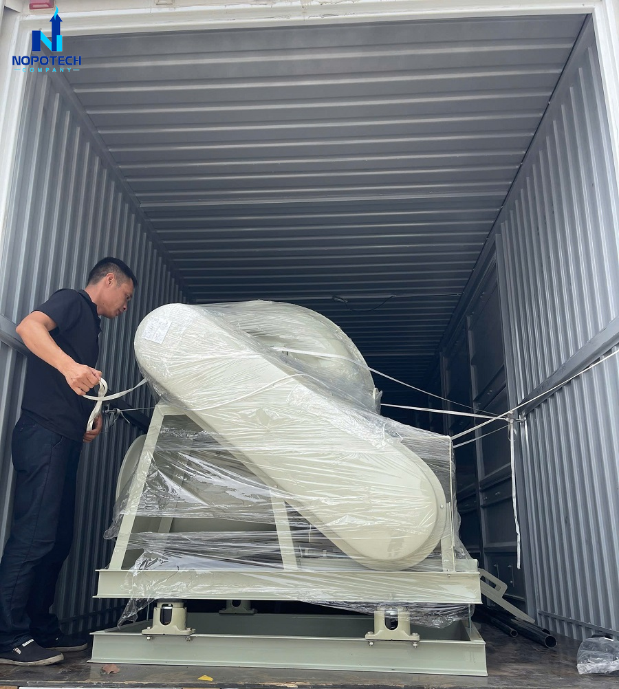 Tháp hấp thụ xử lý mùi nước thải được NOPOTECH vận chuyển đến tận công trình