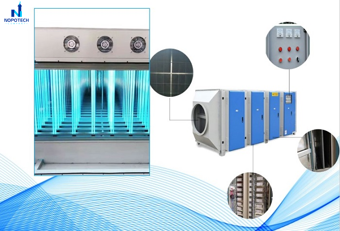 Cấu tạo chính của thiết bị máy UV dùng trong xử lý khí thải
