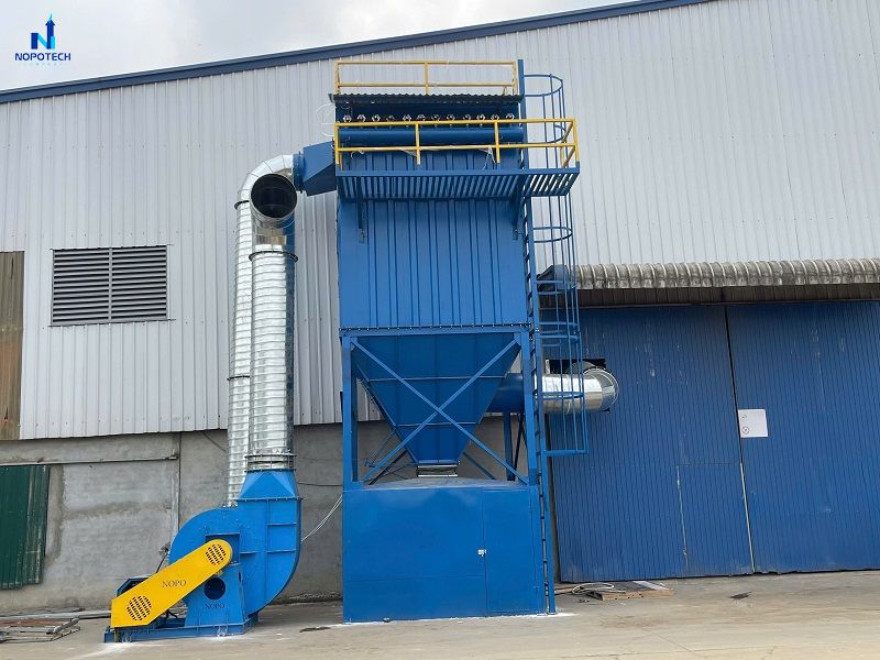Hệ thống hút lọc bụi túi vải tại Bắc Ninh