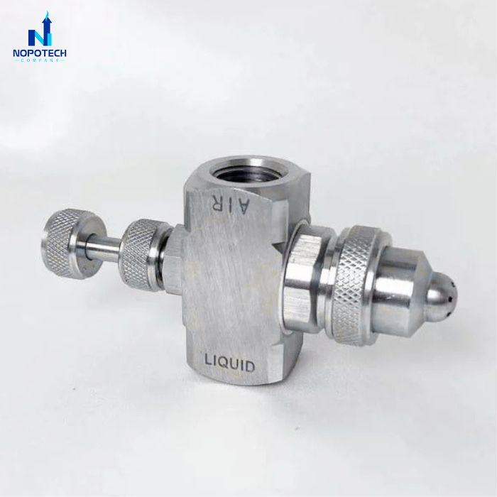 Béc phun nguyên tử hỗn hợp khí và nước 6 lỗ inox 304