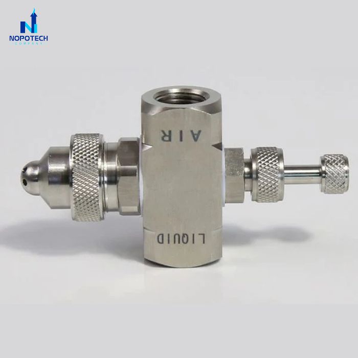 Béc phun nguyên tử hỗn hợp khí và nước 6 lỗ inox 304