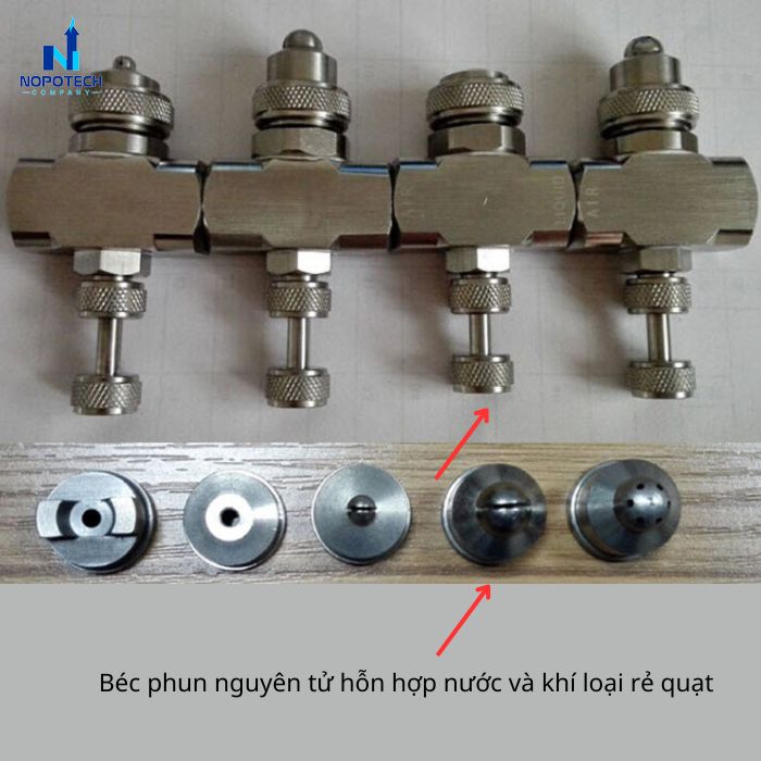 So sánh béc phun nguyên tử hỗn hợp nước và khí hình rẻ quạt inox 304
