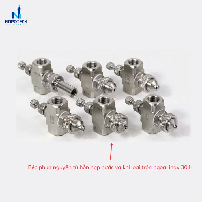 Lựa chọn béc phun nguyên tử hỗn hợp nước và khí loại trộn ngoài inox 304