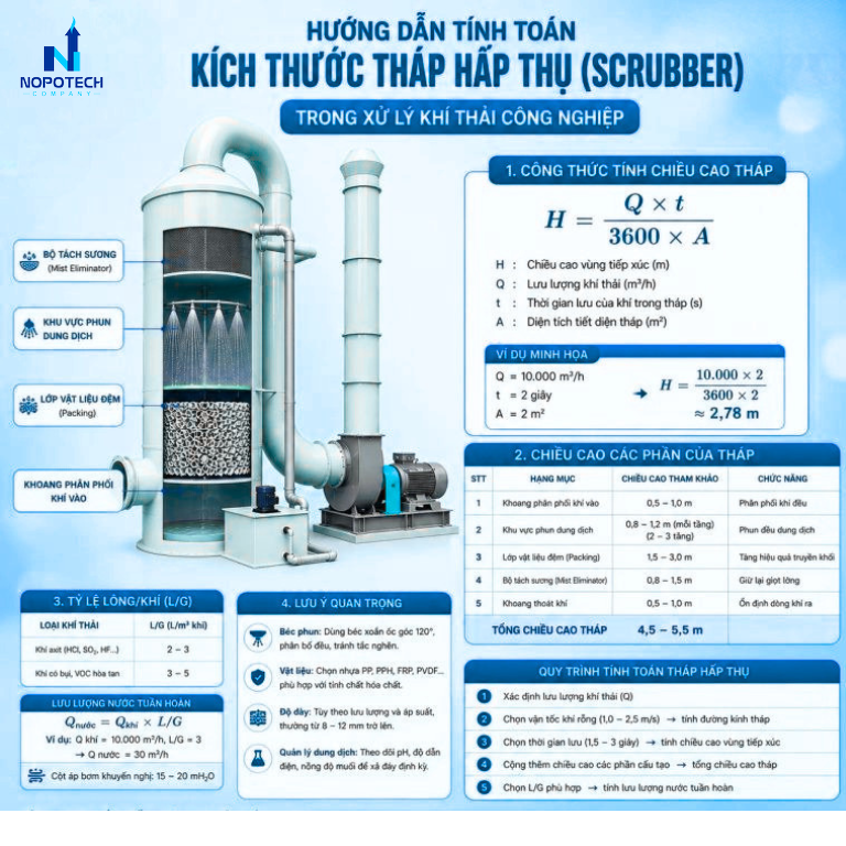 Cách tính kích thước tháp hấp thụ