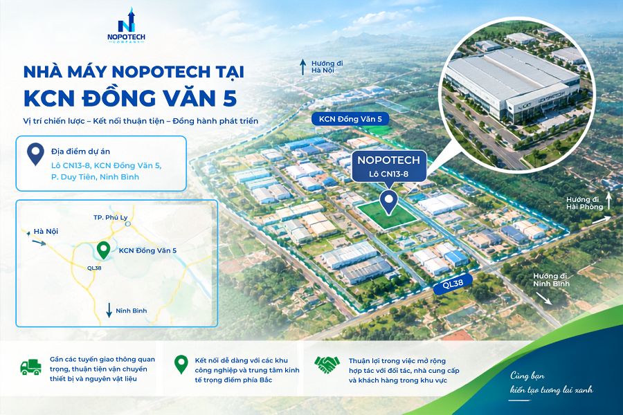 Dự án NOPOTECH đầu tư xây dựng nhà máy mới tại KCN Đồng Văn 5