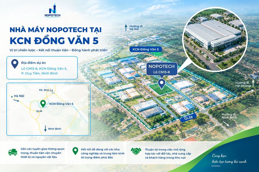 NOPOTECH tìm kiến đơn vị tư vấn thiết kế nhà máy mới tại KCN Đồng Văn 5