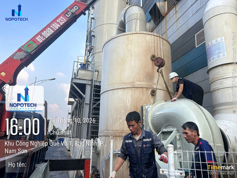 Hình ảnh dự án cải tạo hệ thống xử lý khí thải cho công ty Fine MS Vina