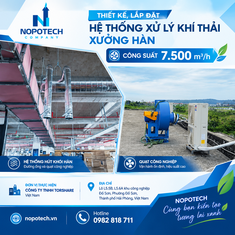 Dự án hệ thống xử lý khí thải xưởng hàn tại TORSHARE Việt Nam