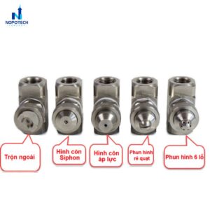 béc phun nguyên tử hỗn hợp nước và khí loại Siphon inox 304