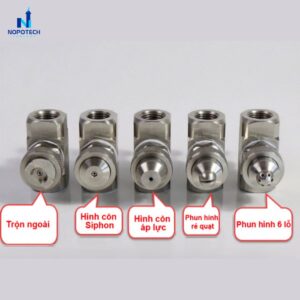 béc phun nguyên tử hỗn hợp nước và khí loại trộn ngoài inox 304